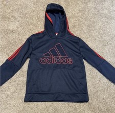 14/16 Adidas 3 Stripe Blue/Red Hoodie