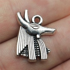 25PCS Antique Silver Tone Metal Anubis, Egyptian Jackal God Charm Pendant GGS188