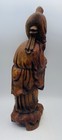 Vintage Chinese God of Longevity Shou Lao Shouxing Large Wood Carved Figure — photo 4