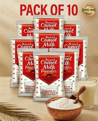 10PCS -Amul Camel Milk Powder 100% Original Pure High Protein & Calcium 25g each