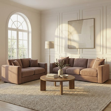 Deluxe Velvet Fabric Large Fullback Sofa 2+3 Seater Removable Couch Seat&Covers