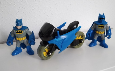 Fisher Price Imaginext BATCYCLE Motorrad Bat Bike + 2 Batman Figuren SET Bundle