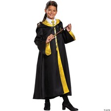Harry Potter Hufflepuff Robe Prestige Children's Costume Accessory, Black 