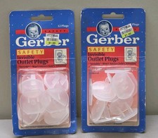 Gerber Safety Invisible Outlet Plugs Vintage 1992 Sealed NOS 2 Packs 12 Each Pk
