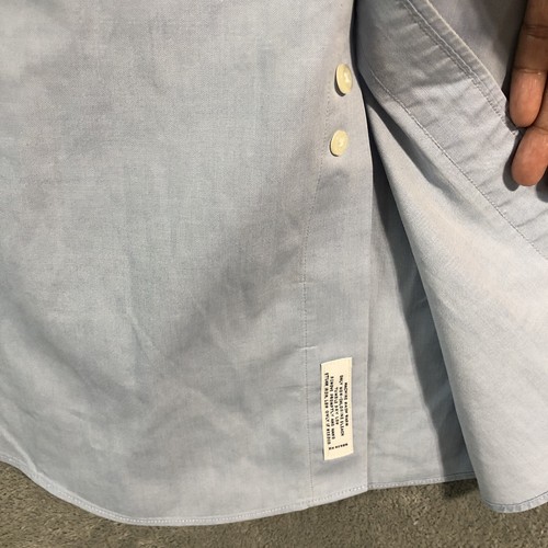 Vintage Brooks Brothers 346 Shirt Mens XXL 17.5- 4/5 Slim Fit Blue Non Iron - Picture 12 of 16