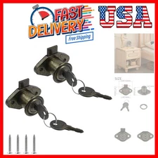 Desk Cabinet Lock,Antique Bronze Drawer Dreeser Cabinet Lock with Keys, Pack ...