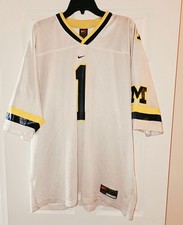 Michigan Wolverines 1 Nike Authentic Football Jersey Size 2XL