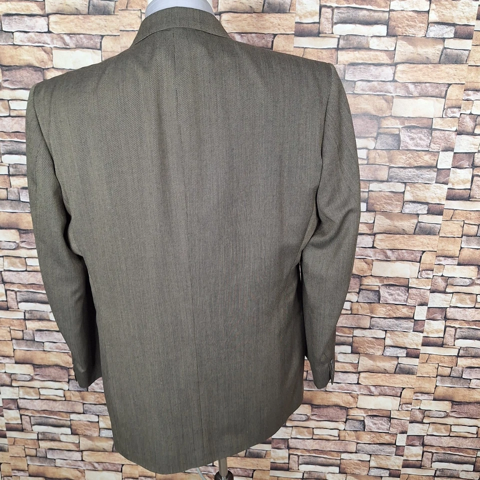 Traje de 2 piezas para hombre J Ferrar 46L 36X32 oliva cabeza de clavo 3 botones sin ventilación Foto 4 de 4