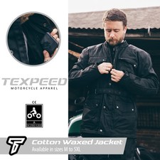 Motorbike Motorcycle Waxed Jacket Waterproof Long Cotton With CE Biker Armour