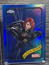 2025 Topps Chrome Marvel #129 Black Widow Blue Refractor #'d 297/299 SP REF NM+