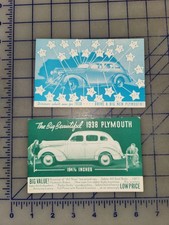 1938 Plymouth Post Card Brochure Original Lot Of 2