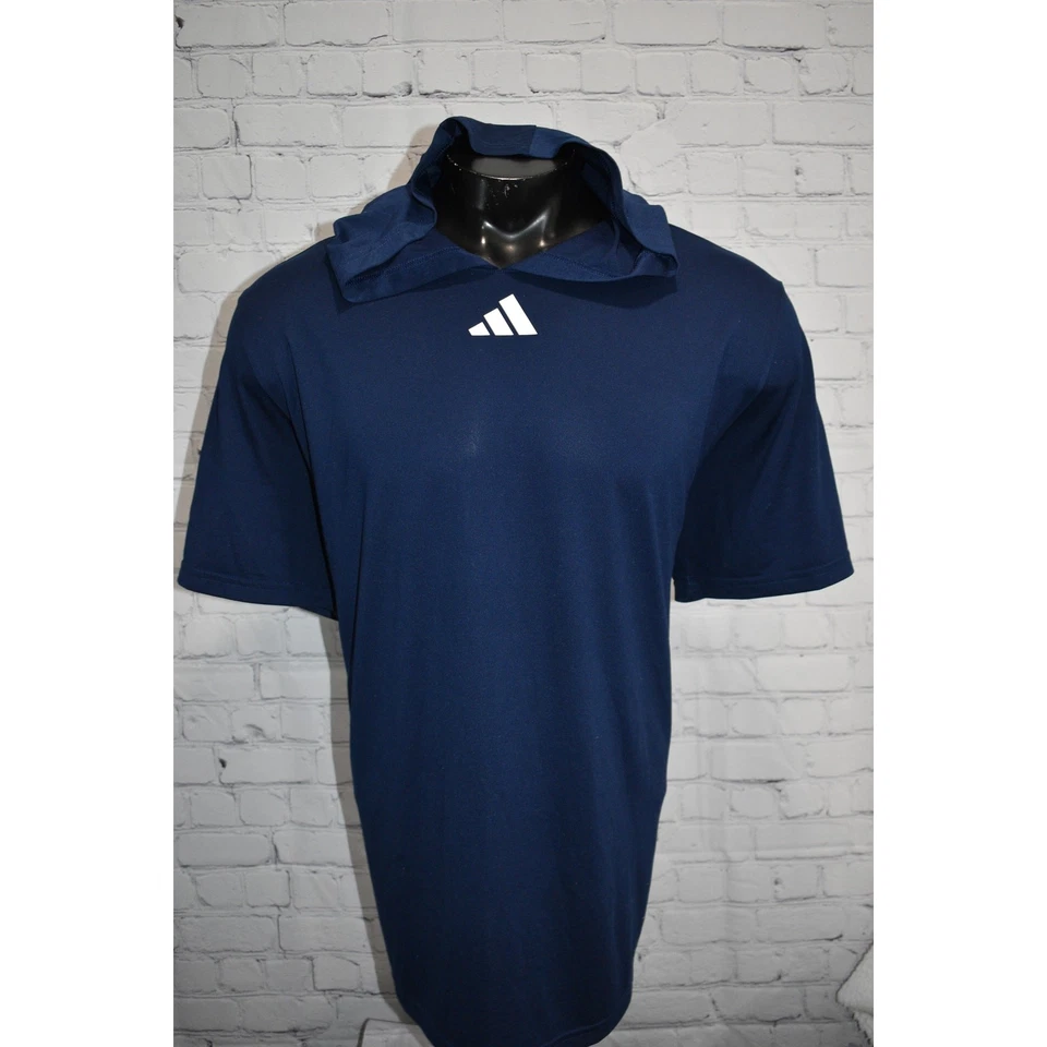 Adidas Gimnasio Sudadera con Capucha Camisa Entrenamiento Para Hombres Talla 2XL Rendimiento Poliéster Azul Foto 4 de 4