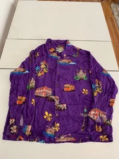 Paradise Found Shirt XL Purple Mardi Gras New Orleans Bourbon Novelty Vintage 90
