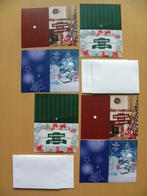 6 Grußkarten + 6 Kuverts - Frohe Weihnachten und ein gutes neues Jahr