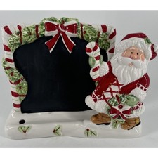 Santa Tablet Holder Chalkboard Candy Cane Christmas Ceramic Gift Fitz Floyd