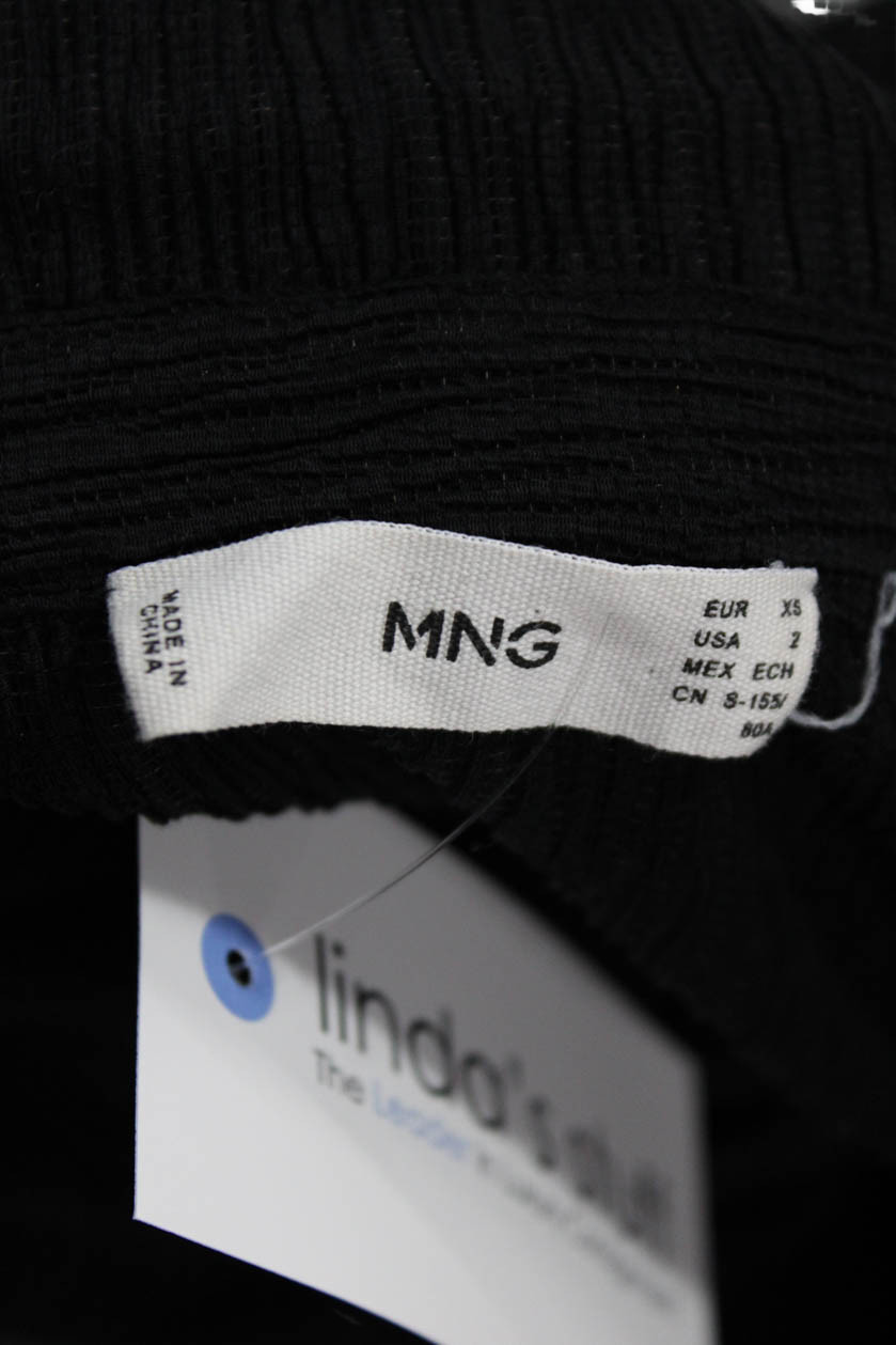 MNG Womens Basic Black Collared Button Up 3/4 Sle… - image 6