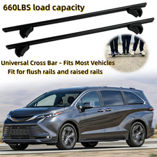 Barras transversales universales negras para techo 2 piezas para Toyota Sienna 2021-2026