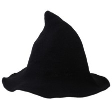Black Wool Halloween Witch Hat Decorative Party Costume Accessory