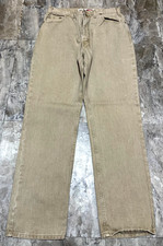 Vintage Faded Glory Jeans Mens 36x34 Loose Fit Beige Denim Made in USA