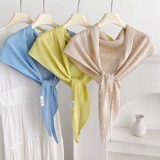 Soft Knit Triangle Scarf Women Lightweight Neck Warmer Shoulder Wrap Solid Color