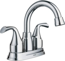 Moen Idora Chrome Two-Handle Centerset Bathroom Sink Faucet with Drain Assembly,