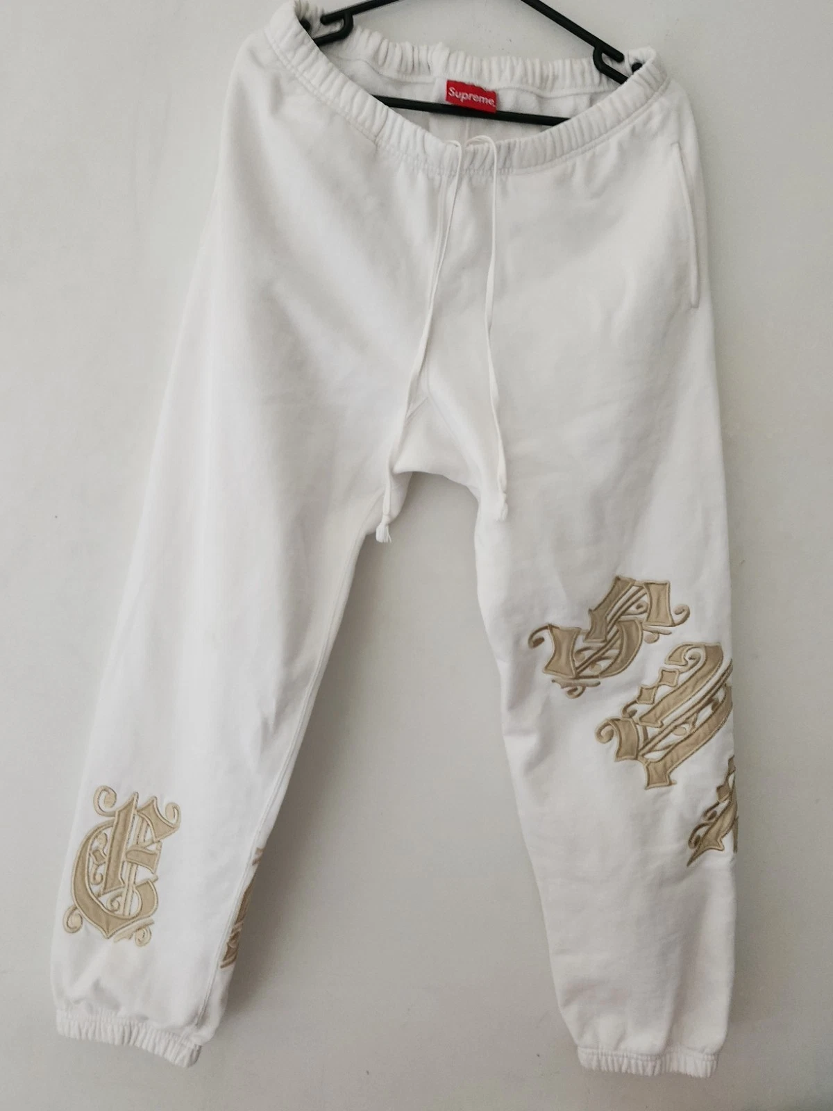 SS20 Supreme Alt Englisch Wrap Jogginghose Größe M Hose Weiß Gold Jogginghose