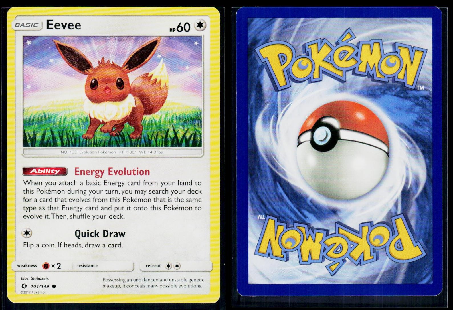 EEVEE 101/149 COMMON SM BASE SET POKEMON LP