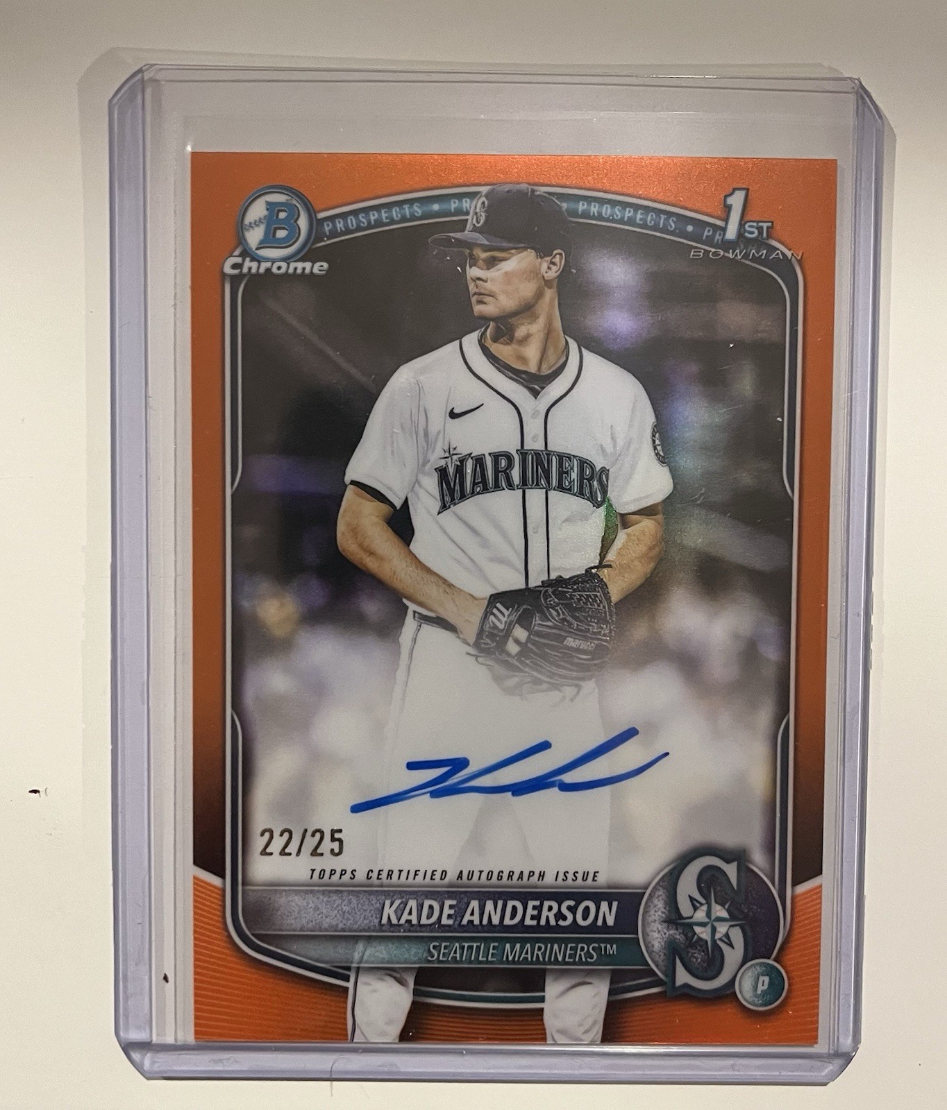2025 Bowman Draft 1st Bowman Kade Anderson Chrome Auto True Orange Refractor /25