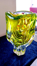 Schwere Glas Vase -CHRIBSKA by Josef Hospodka- dekorativ  - Höhe  19 cm - 1,5 kg