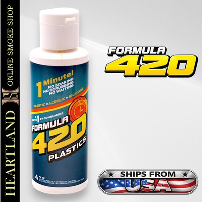 #ad 4oz Formula 4 20 PLASTIC Cleaner Bong Bowl Slide Tobacco Smoking Pipe Cleaning $6.99