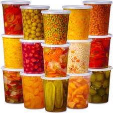 24 Pack -32 Oz Plastic Deli Containers with Lids - Food Storage Containers wi...