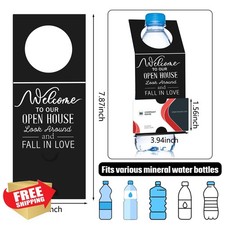 Eersida 50 Open House Water Bottle Hang Tags Real Estate Black