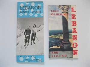 Antique 1940-1950's Lebanon Travel Guide Middle East Tourism Information & Maps
