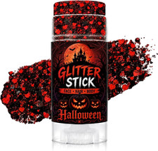 Black and Red Body Glitter Stick, Halloween Glitter Makeup for Face Hair