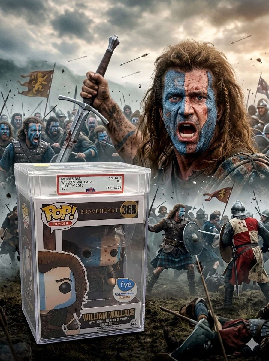 PSA Graded 8.5 William Wallace Funko Pop #368 Bloody/ Rare FYE Exclusive