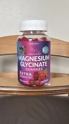 Magnesium Glycinate Gummies 400mg 60 Count Zero Sugar Raspberry BE&LANCY