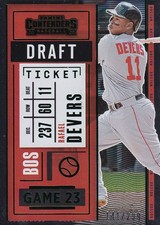 Rafael Devers 2020 Panini Contenders-Draft Ticket Green #36 /299 Boston Red Sox