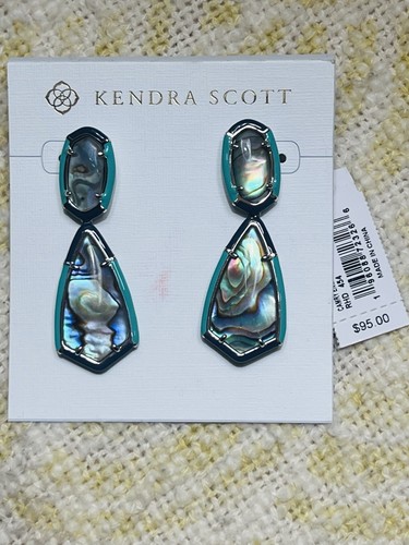 KENDRA SCOTT | CAMRY SILBER EMAILLE RAHMEN STATEMENT OHRRINGE IN ABALONE - Bild 5 von 8