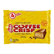 NESTLE Coffee Crisp Chocolate Coffee Wafer Bars, 4 x 50g - FREE SHIPPING