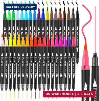 Taotree 36 Colors Dual Tip Art Markers Pens for Adult Coloring Books, Artist Fin