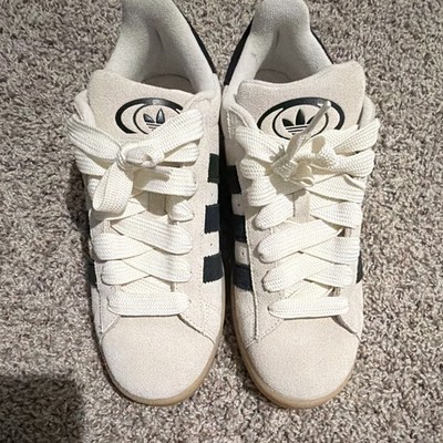 adidas Originals Campus Men s Low Top Lace-Up Suede Sneakers White/Black Gum New