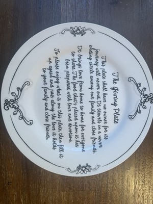 Katie Mandy  The Giving Plate  10.5  Sharing Plate White Black Housewarming Gift