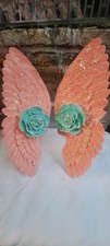 Angel Wings 37cm Wall Hanging Antique Style Gold Colour Left Right.Impressive.