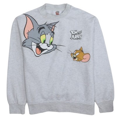 Tom & Jerry grauer Pullover Sweatshirt XS Damen Cartoon Print