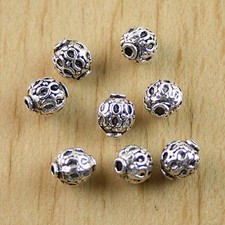 30pcs 6mm Tibetan Silver Round Spacer Beads H0536