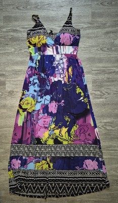 Just Love Womens Sleeveless Dress Size 2X Full Length Multicolored Floral.  O4