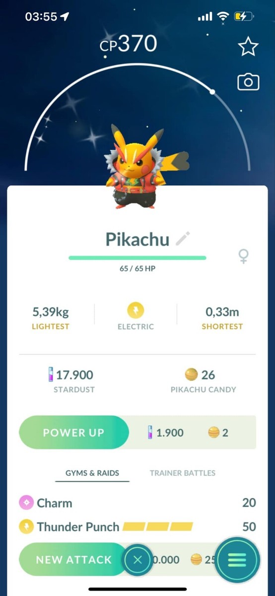 Pokémon Shiny Pikachu Rockstar Costume Rock Star Traded Read