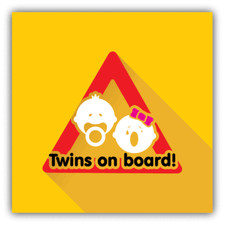Baby On Board Sign Twins Car Bumper Sticker Decal