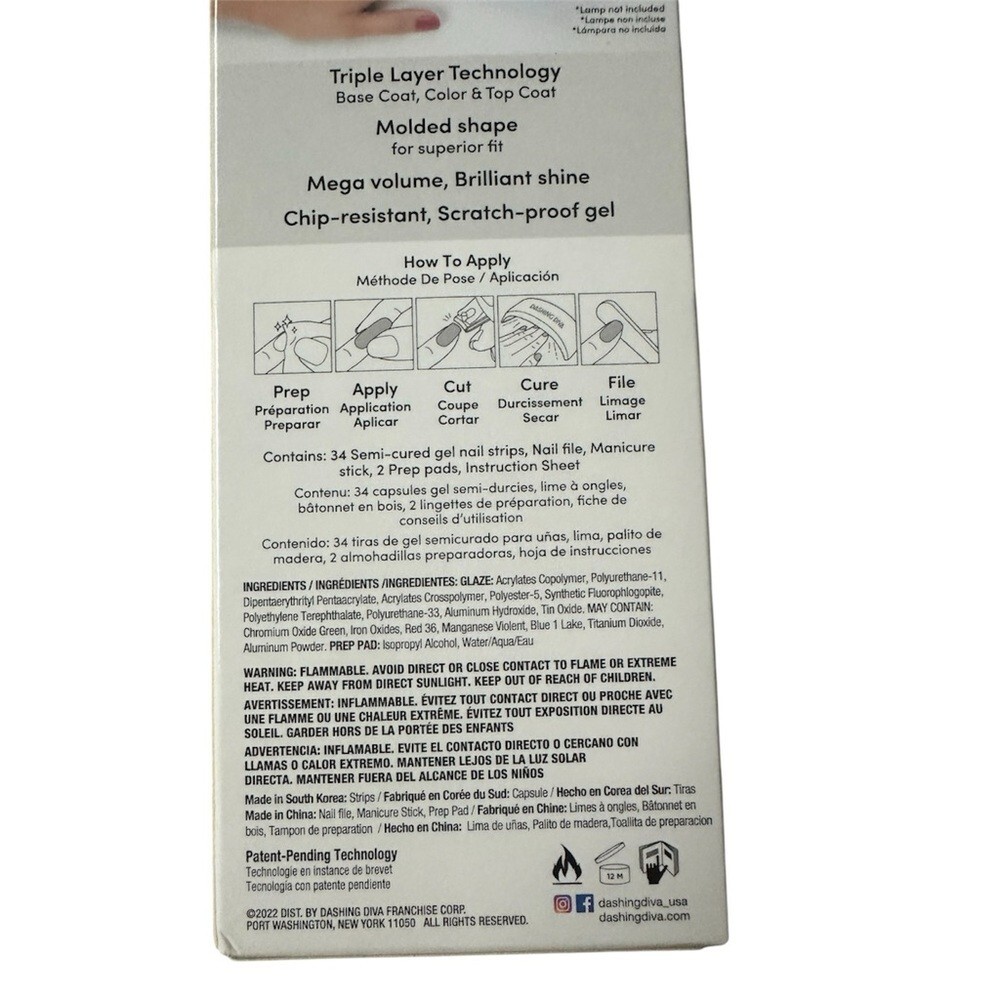 Dashing Diva Semi-Cured Gel Nail Strips 34 pc - black NIB