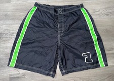 Rawlings Vintage Nylon Black Green Stripe Shorts Men s Size XL